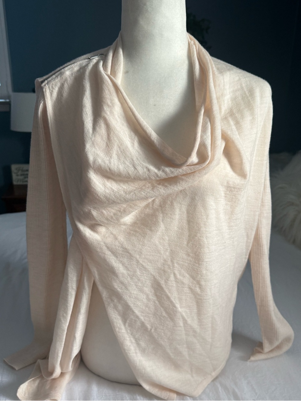 All Saints Pale Blush Cowl Neck Sweater